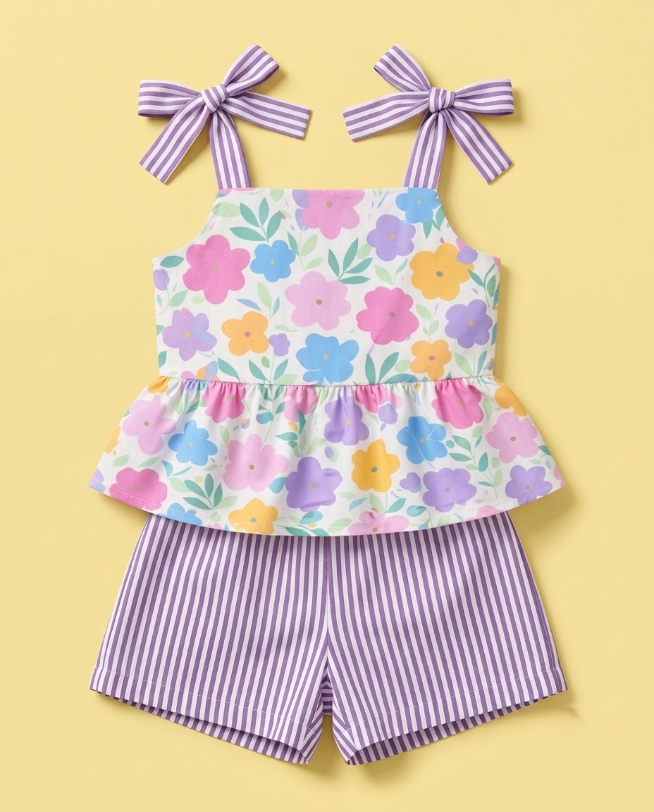 Conjunto floral lilás - foto 1