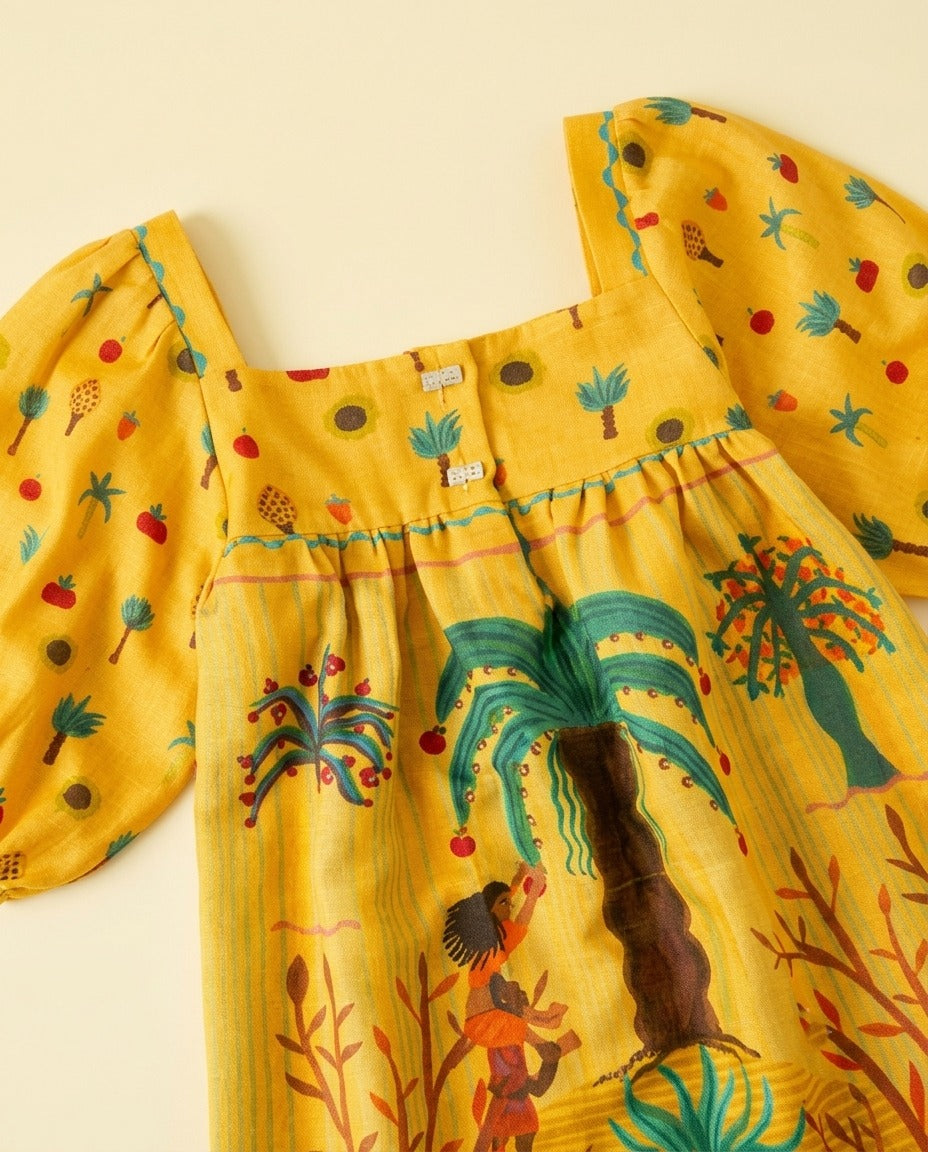 Vestido amarelo tropical - foto 2