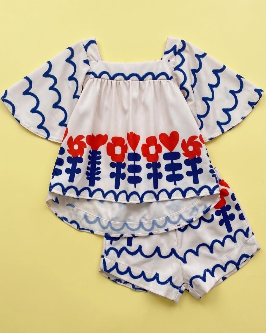 Conjunto azul, vermelho e branco - foto 1