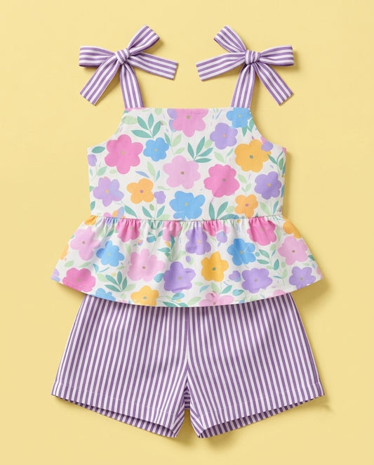 Conjunto floral lilás - foto 1