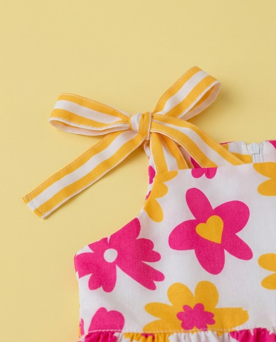 Conjunto floral rosa e amarelo - foto 2