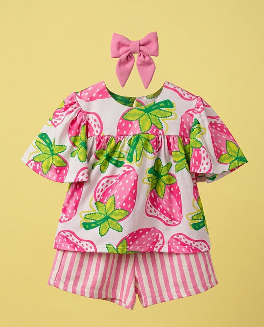 Conjunto morango com short listrado - foto 1