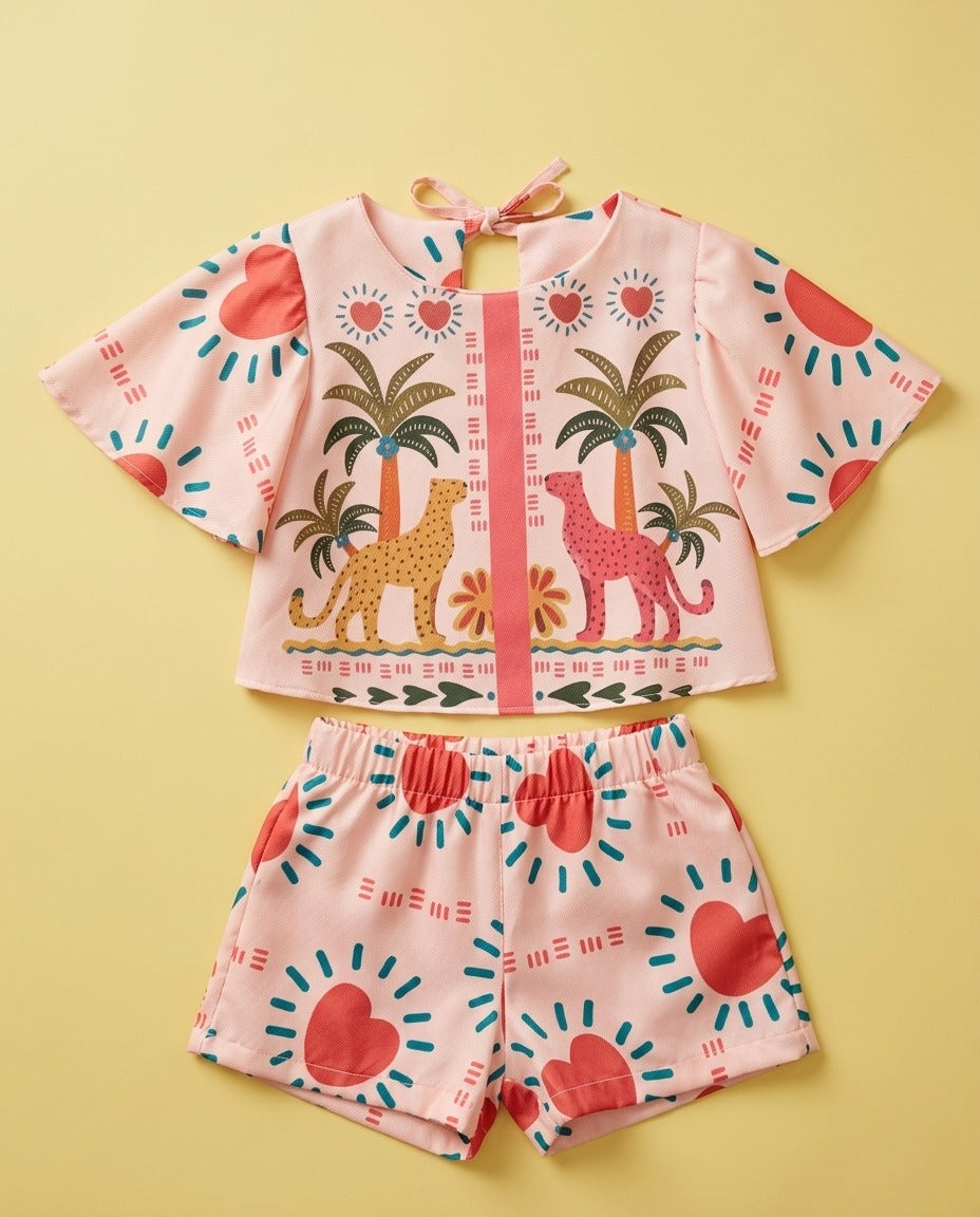 Conjunto rosa estampado - foto 1