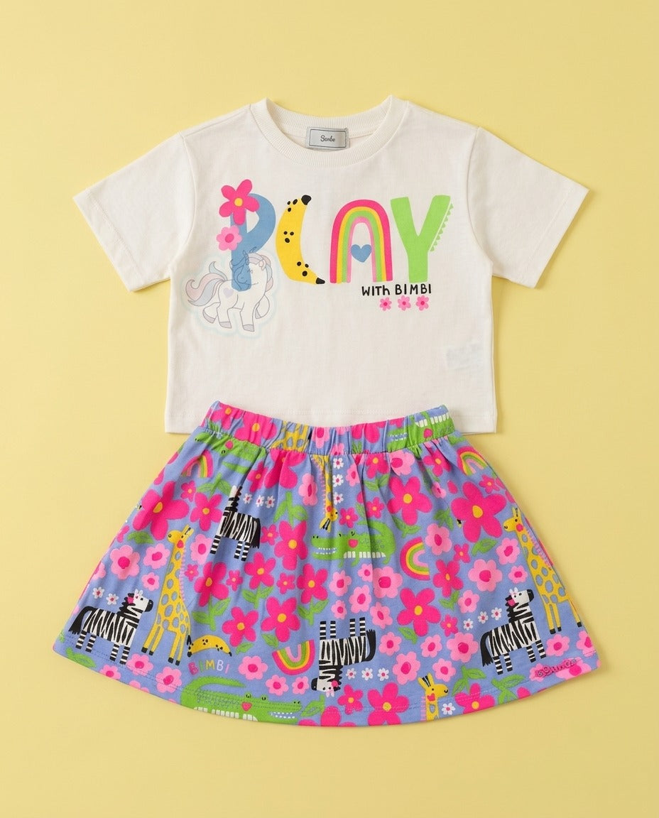 Look Joy com saia estampada - foto 2