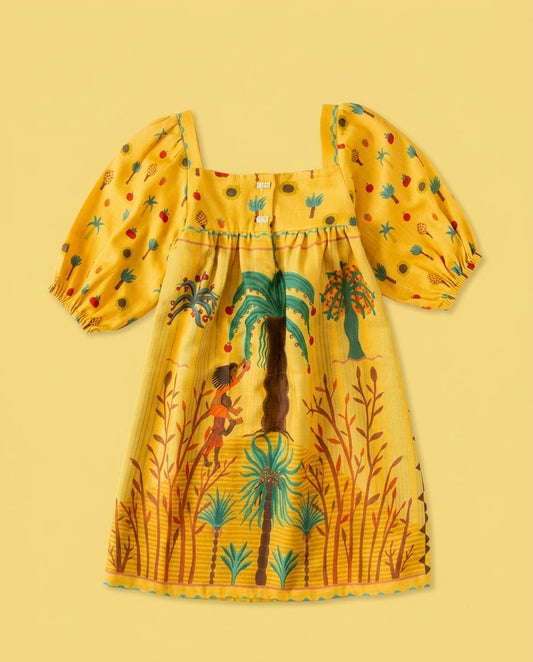 Vestido amarelo tropical - foto 1