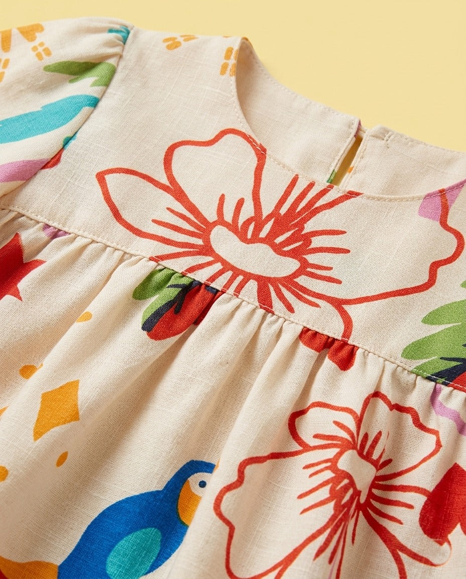 Vestido estampado tropical - foto 2