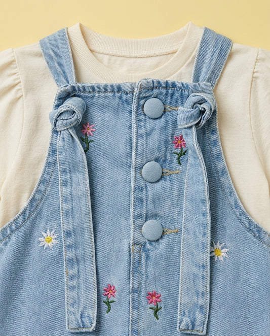 Vestido jardineira jeans - foto 2